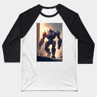 Giant futuristic robot attacking the city Baseball T-Shirt